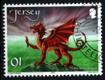 Sellos de Europa - Isla de Jersey -  serie- Dragones