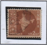 Stamps India -  Mapa d' l' India