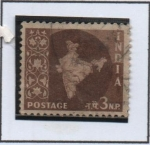 Stamps India -  Mapa d' l' India