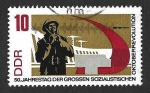 Stamps Germany -  956 - L Aniversario de la Revolución Rusa de Octubre (DDR)