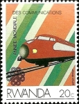 Stamps : Africa : Rwanda :  Año Mundial de la Comunicación, Tren