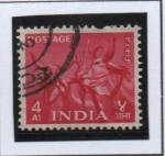 Stamps India -  Bueyes