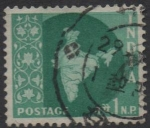 Stamps India -  Mapa d' l' India