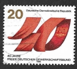 Stamps Germany -  2480 - XL Aniversario de la Fundación del Movimiento Sindical Alemán (DDR)