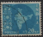 Stamps India -  Mapa d' l' India