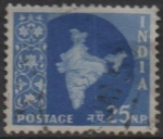 Stamps India -  Mapa d' l' India