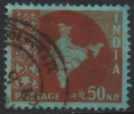 Stamps India -  Mapa d' l' India