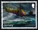 Sellos de Europa - Isla de Jersey -  serie- 75 aniv. R.C. rescate alta mar