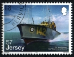 Sellos de Europa - Isla de Jersey -  serie- 75 aniv. R.C. rescate alta mar