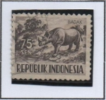 Stamps Indonesia -  Reinoceronte