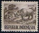 Stamps Indonesia -  Reinoceronte