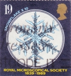 Stamps United Kingdom -  150 aniversario sociedad Real Microscòpica