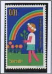 Stamps Israel -  Muchacha que lleva planta
