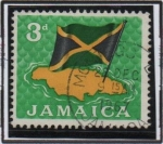 Sellos del Mundo : America : Jamaica : Mapa y Bandera