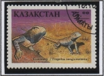 Stamps : Asia : Kazakhstan :  Restiles: Trapelus sanguinoleta