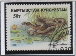 Stamps Kazakhstan -  Restiles: Natrix tessellata
