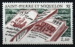 Sellos de America - San Pierre & Miquelon -  450 aniv. descubrimiento islas y 1º aniv. Constitución