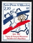 Stamps America - San Pierre & Miquelon -  Visita presidente F. Mitterrand