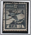Stamps Japan -  Avion y Mapa d' Japon