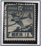 Sellos de Asia - Japn -  Avion y Mapa d' Japon