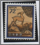 Stamps Japan -  Ciervo, de caja de tinta lacada