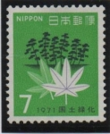 Stamps Japan -  Hojas de arce y pinos