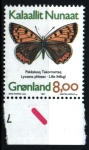Stamps : Europe : Greenland :  serie- Mariposas