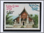 Stamps Laos -  Pagodas; Chanh