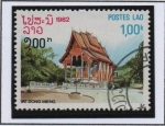 Stamps Laos -  Pagodas; Dong Mieng