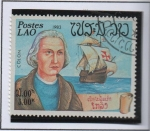 Stamps Laos -  Exploradores y sus Barcos, Santa Maria, Colon