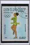 Sellos de Asia - Laos -  Olimpiadas d' invierno, Sarajevo, Patinaje artístico