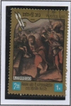 Stamps Laos -  Pinturas por Correggio, Virgen y niño