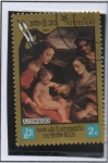 Stamps : Asia : Laos :  Pinturas por Correggio, Santa Catalina