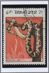 Stamps Laos -  Reptiles, Pitón molurus