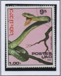 Stamps Laos -  Serpientes, Thalerophis richardi