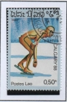Stamps Laos -  Olimpiadas d' Invierno, Galgary, Patinaje d' velocidad