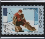 Stamps Laos -  Olimpiadas d' Invierno, Calgary, Hockey