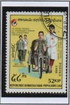 Stamps Laos -  Cruz Roja, Ayuda a l' minusválidos