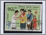 Stamps Laos -  Cruz Roja, Inmunización infantil