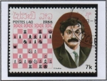 Stamps Laos -  Campeones d' Ajedrez, E. Lasker