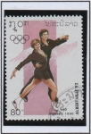 Stamps Laos -  Olimpiadas d' Invierno, Albertville: Patinaje Artístico