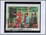 Stamps Laos -  año inter. d' Alfabestismo