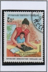 Stamps Laos -  año inter. d' Alfabestismo