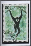Sellos de Asia - Laos -  Monos, Gibón negro