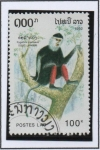 Stamps Laos -  Monos, Douc langur
