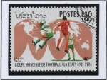 Stamps Laos -  Campeonato mundial d' Futbol Estados Unidos