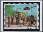 Stamps Laos -  Elefantes Ceremoniales