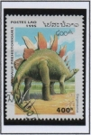 Stamps Laos -  Dinosaurios: Stegosaurus