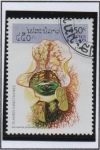 Stamps Laos -  Plantas Carnívoras, Sarracenia purpurea