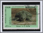 Stamps Laos -  Greenpeace 25 Anv. Dermochelys coriacea  oleaje